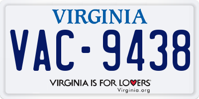 VA license plate VAC9438
