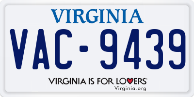 VA license plate VAC9439