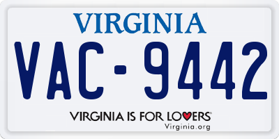 VA license plate VAC9442