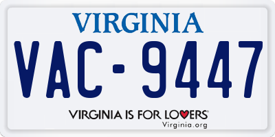 VA license plate VAC9447