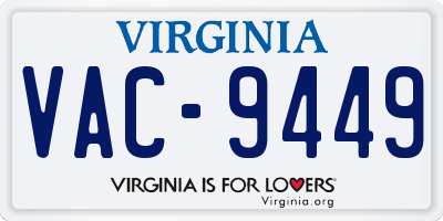VA license plate VAC9449