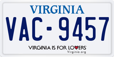 VA license plate VAC9457