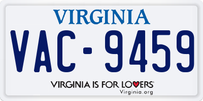 VA license plate VAC9459