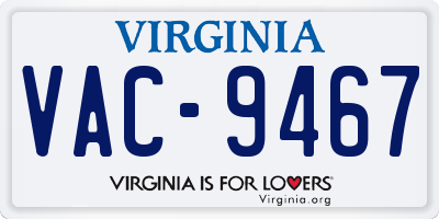 VA license plate VAC9467