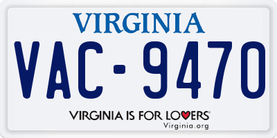 VA license plate VAC9470