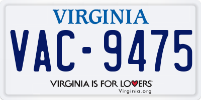 VA license plate VAC9475