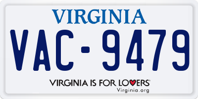 VA license plate VAC9479