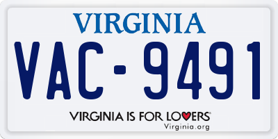 VA license plate VAC9491