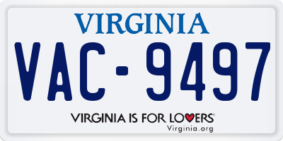 VA license plate VAC9497