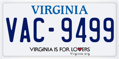 VA license plate VAC9499