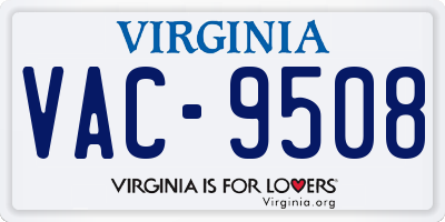 VA license plate VAC9508