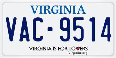 VA license plate VAC9514