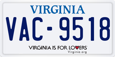 VA license plate VAC9518