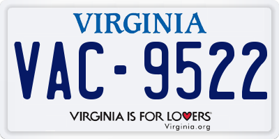 VA license plate VAC9522