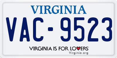 VA license plate VAC9523