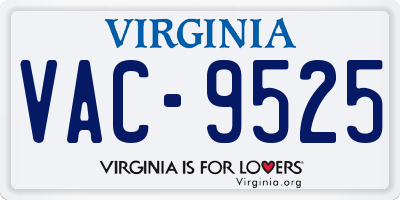 VA license plate VAC9525