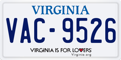 VA license plate VAC9526