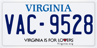 VA license plate VAC9528