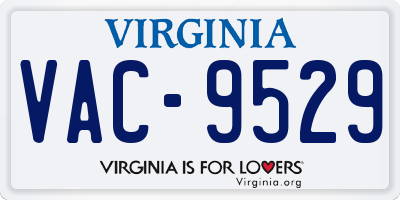 VA license plate VAC9529