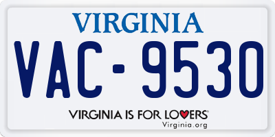 VA license plate VAC9530