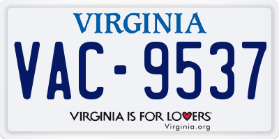 VA license plate VAC9537