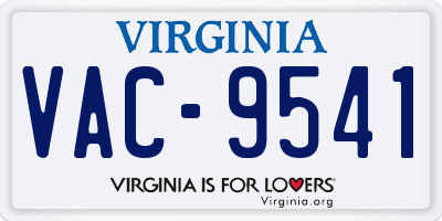VA license plate VAC9541