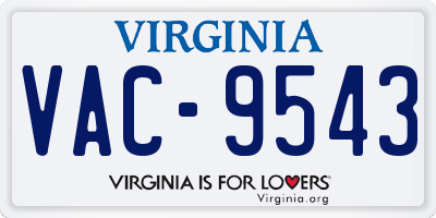 VA license plate VAC9543