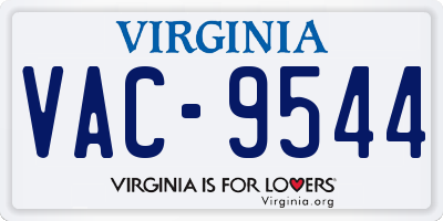 VA license plate VAC9544