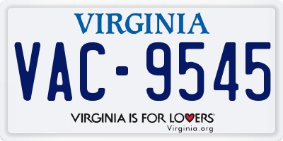 VA license plate VAC9545