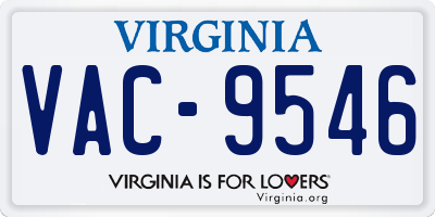 VA license plate VAC9546