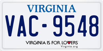 VA license plate VAC9548