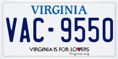 VA license plate VAC9550