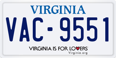 VA license plate VAC9551