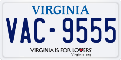 VA license plate VAC9555
