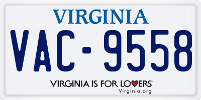 VA license plate VAC9558