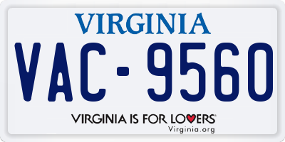 VA license plate VAC9560