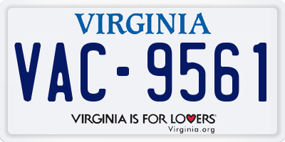 VA license plate VAC9561
