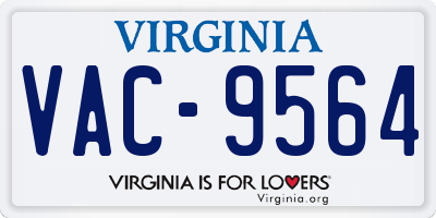 VA license plate VAC9564