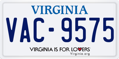 VA license plate VAC9575