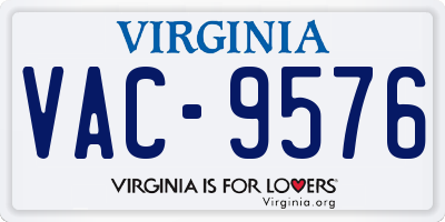 VA license plate VAC9576