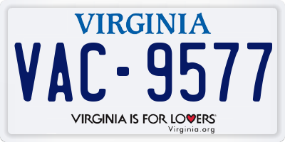VA license plate VAC9577
