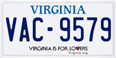 VA license plate VAC9579