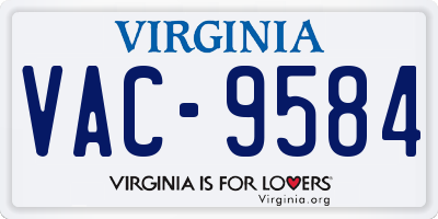VA license plate VAC9584