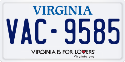 VA license plate VAC9585