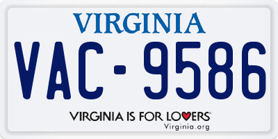 VA license plate VAC9586