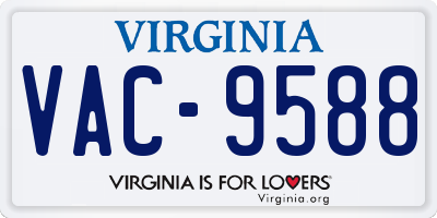 VA license plate VAC9588