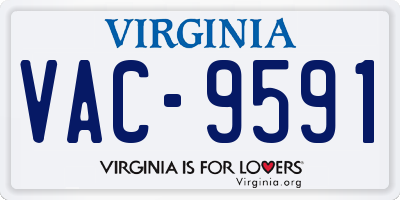 VA license plate VAC9591