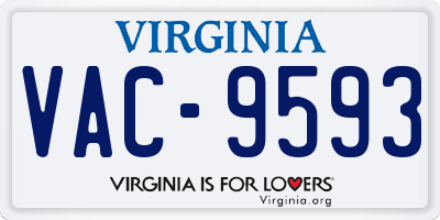 VA license plate VAC9593
