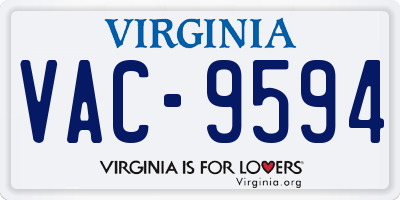 VA license plate VAC9594