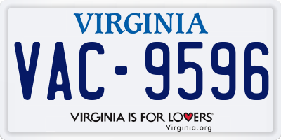 VA license plate VAC9596